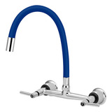 Torneira Misturador Cozinha De Parede Gourmet Colorido 1 4v Cor Azul