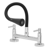 Torneira Misturador Gourmet Preta Mesa Luxo Cozinha Bancada