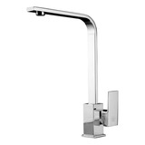 Torneira Monocomando De Cozinha Quadrada Cromada Bancada Império Imports Misturador Slim De Mesa Cromado Gira 360 