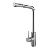 Torneira Para Cozinha Gourmet Misturador Monocomando Extensível Aço Inox 304 Gurupi Prata Escovado Pingoo casa