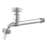 Torneira Para Tanque cozinha Luxo Metal 18cm Longa 1 4 Volta Acabamento Cromado Cor Prateado