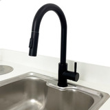 Torneira Preta Inox Monocomando Bancada Cozinha Q f Flexivel