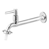Torneira Tanque jardim cozinha Parede Metal 22cm C bico 1 4v Cor Prateado
