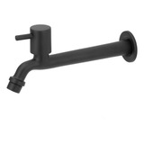 Torneira Tanque jardim cozinha Reta Preto black Parede 22cm