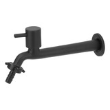 Torneira Tanque jardim Reta Preto black C bico Parede 22cm