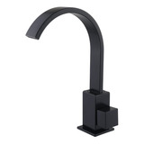 Torneira Toda Em Metal Quadrit Luxo Para Banheiro Bancada Cuba Lavabo Bica Móvel Brass Home 6166 Cor Preto Fosco