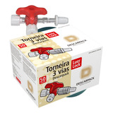 Torneirinha 3 Vias Luer Lock rosca Descarpack Cx C 50 Uni