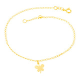 Tornozeleira Feminina Rommanel Joias Ouro 18k Borboleta 25cm
