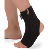 Tornozeleira Longa Com Zíper Preto Neoprene P m g gg