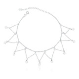Tornozeleira Love Estilo Indiana Corrente 21cm Prata 925