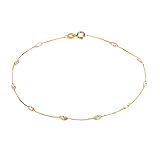 Tornozeleira Ouro 18k Veneziana Com Navetes 24cm