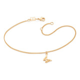 Tornozeleira Rommanel Banhado Ouro Feminina Borboleta 552104