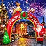 TOROKOM Decoração Inflável De Natal De 10 Pés Com Leds Embutidos Quintal Inflável Decoração De Papai Noel Decorações Infláveis De Arco De Natal Para Festas Internas Externas Gramado Decoração De J