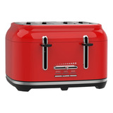 Torradeira Labravia Red Retro Tostadeira 4 Fatias 1500w 127v 110v