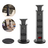 Torre 3 Tomadas Multiplug Usb Embutir Mesa Bancada Retratil