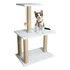 Torre Arranhador Gato Dekor Off White Sisal E Pelúcia Com Brinquedo 3 Andares Premium Grande