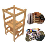 Torre De Aprendizagem 4x1 Montessoriana Regulagem De Altura