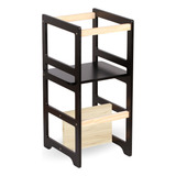 Torre De Aprendizagem Montessori 4 Em 1 Laqueada Preta Cor Preto