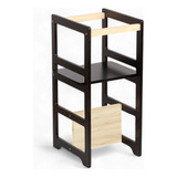 Torre De Aprendizagem Montessori 4 Em 1 Laqueada Preta Cor Preto