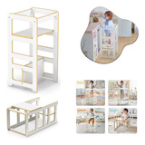 Torre De Aprendizagem Montessoriana Cadeirão Infantil 4x1