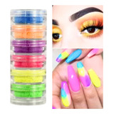 Torre De Pigmento Neon Fluorescente 6 Cores Decoração Unhas