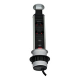 Torre De Tomada 20a Multiplug Retrátil Usb Embutir Branca Cor Cinza