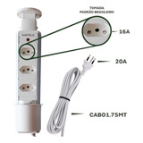 Torre De Tomada Hafele Retrátil De Embutir Multiplug Branca Cor Outro