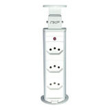 Torre De Tomada Multiplug Retrátil Embutir Mesa Nkf Branco