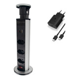 Torre De Tomada Retrátil Multiplug 2 Usb 5v E 3 Tomadas 10a