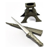 Torre Eiffel Adaga Faca Espada Punhal C suporte Decorativa P