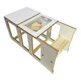 Torre Montessoriana Branca Premium Bandeja  Sensorial  Giz