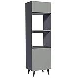 Torre Quente 60 Cm 2 Portas 2 Nichos Cinza Nice Madesa