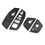 TOTMOX 4 Peças Conjunto De Interruptor De Elevação De Janela Estilo Fibra De Carbono Guarnição Da Tampa Interruptor De Controle De Elevação De Janela De Apoio De Braço Para Automóvel Moldura De Bisel Compatível Com BMW X3 X4 G01 G02 2018 2021