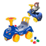 Totoka Andador Infantil Motoca Bebê Totokinha Triciclo Azul Menino Blocos De Montar Carrinho Brinquedo