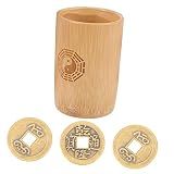 Totority 1 Conjunto I Ching Adivinhação Tubo De Bambu Ferramentas De Adivinhação Jogos De Adivinhação Chinesa Moedas De Adivinhação Chinesa Fortuna I Ching Dinheiro Moedas Chinesas Cobre