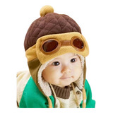 Touca Aviador Piloto Bebê Gorro Inverno Menino Menina