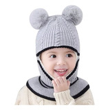 Touca C Pom Pom Infantil Frio Inverno Cachecol Forrada Lã