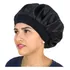 Touca De Cetim Anti Frizz Com Faixa Dormir Conforto Cor Preto