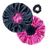 Touca De Cetim Dupla Face Ajustável Xuxinha Cor Preto pink Natural Banho