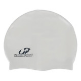 Touca De Natação Colorida Silicone Lisa Hammerhead Cor Branco Desenho Do Tecido Liso Tamanho U