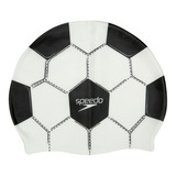 Touca De Natação Hidroginástica De Silicone Da Speedo Bola Cor Branco preto Desenho Do Tecido Bola De Futebol