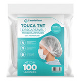 Touca Descartável Branca Tnt C Elástico C 100 Unidades Cor Branco N a