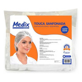 Touca Descartável Tnt Sanfonada C Elástico Medix 100un Cor Branco