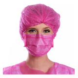 Touca Elastico Descartavel Rosa Pink C 100 Un Protdesc
