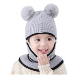 Touca Gorro C Pom Pom Infantil Frio Inverno Cachecol