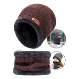 Touca Gorro Cachecol Forrada Lã Frio Unissex Inverno