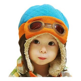 Touca Gorro Piloto Aviador Bebês Infantil Tampão Orelha