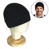 Touca Lisa Preto Masculina Gorro Estilo Inverno De Lã