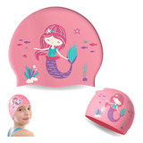 Touca Natação Infantil Piscina Menina Silicone Impermeável