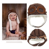 Touca Piloto Bebe Aviador Forrada Inverno Gorro P1